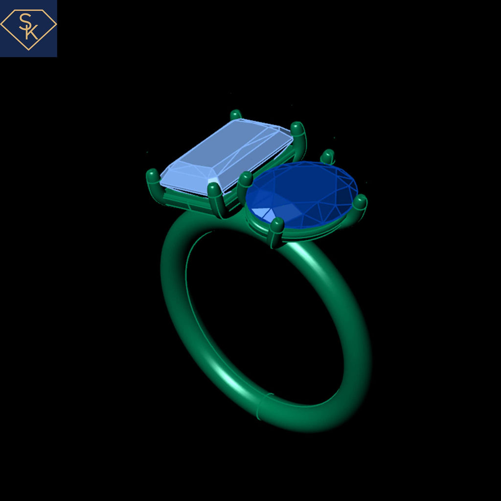 2 Stone Engagement Ring