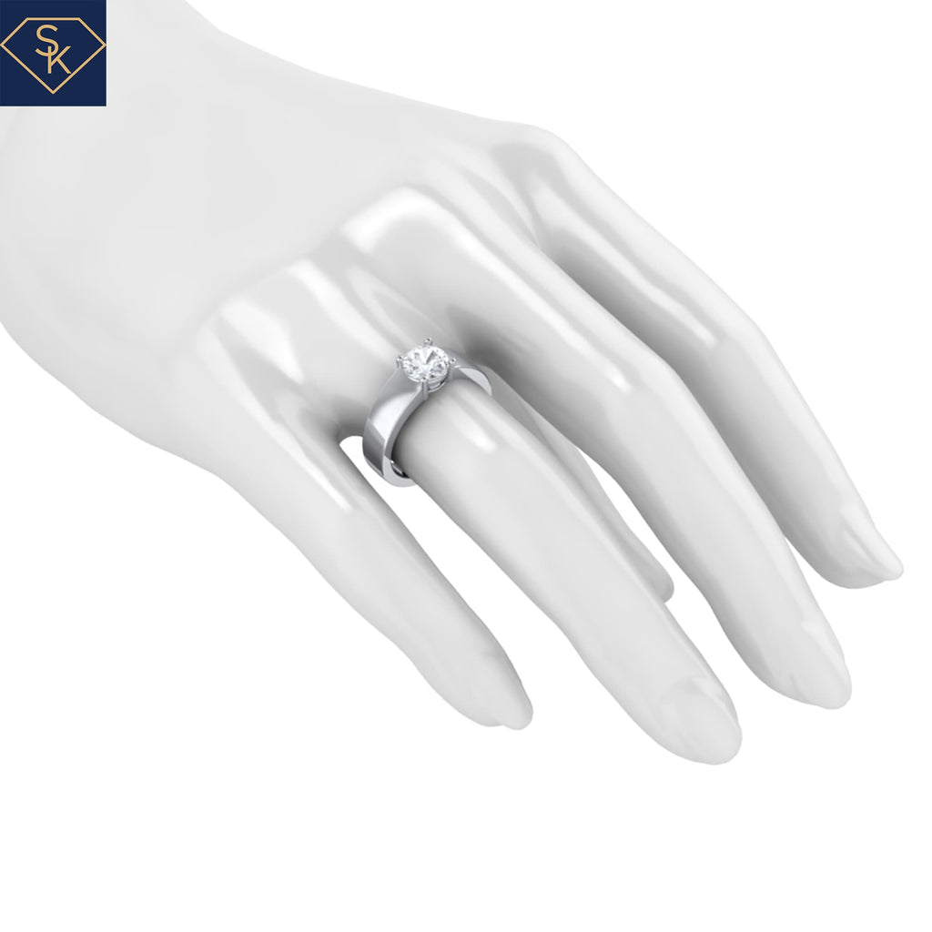 Solitaire Wide Band