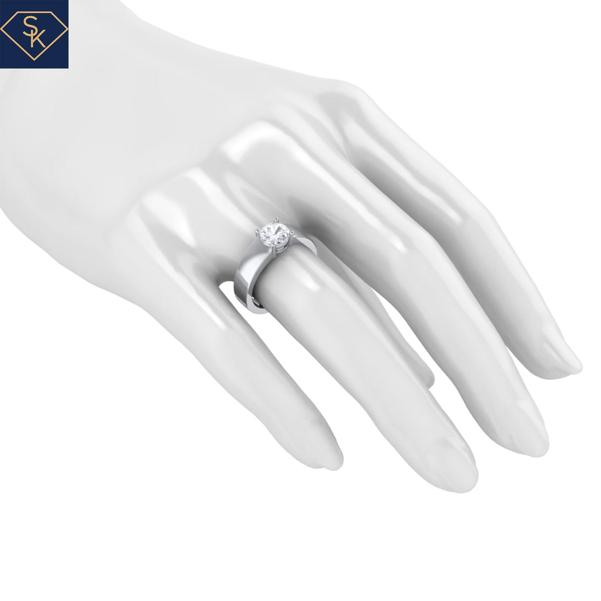 Solitaire Wide Band