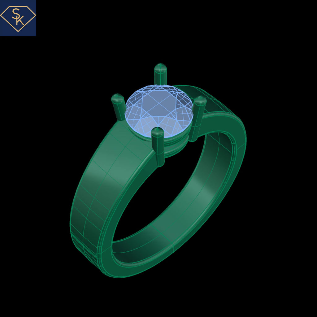 Solitaire Wide Band
