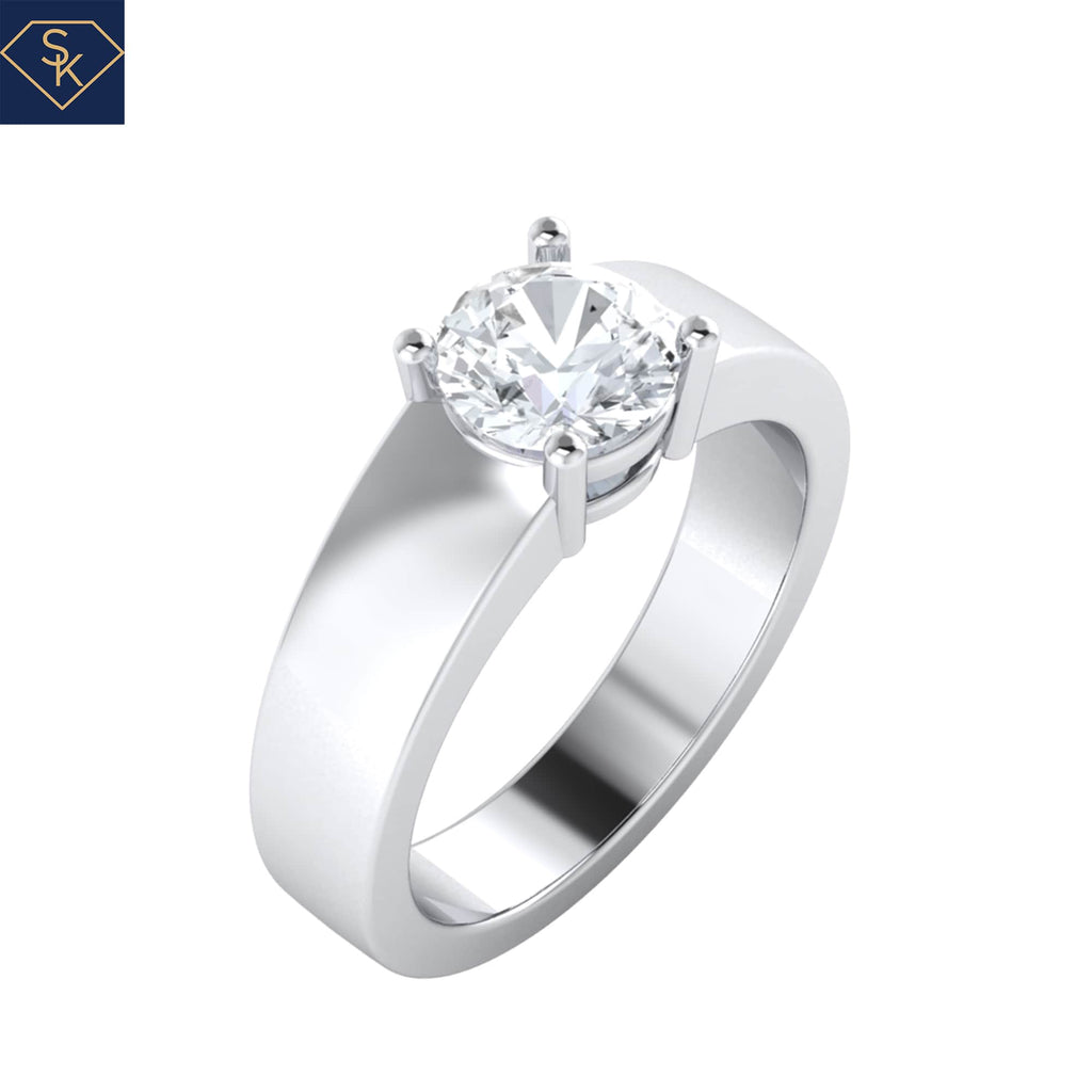 Solitaire Wide Band
