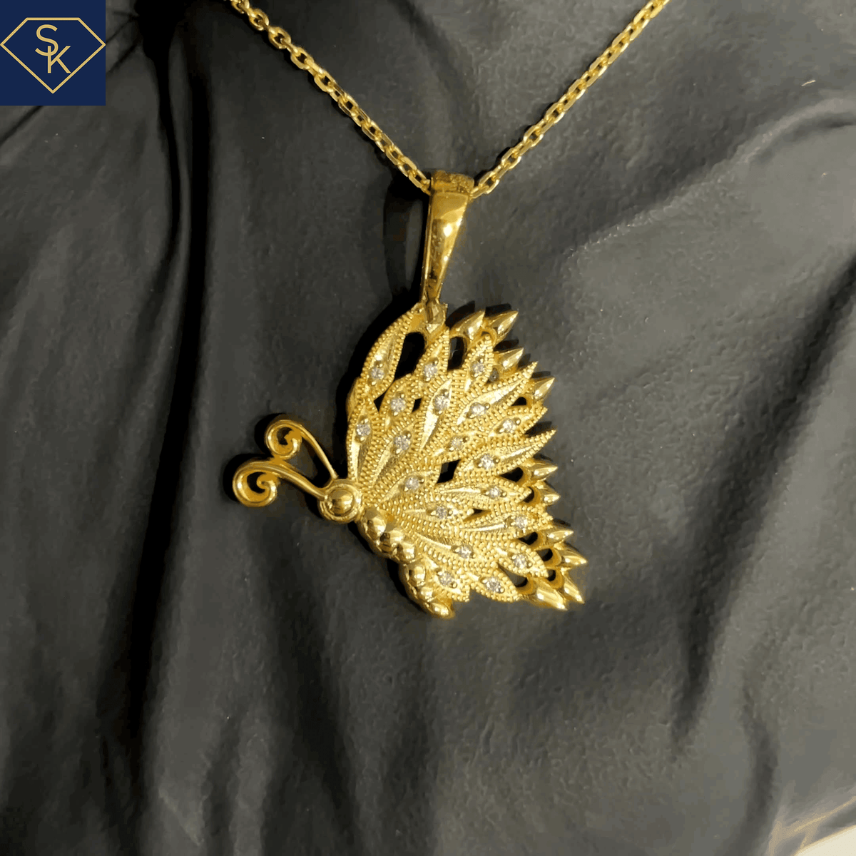 Diamond Butterfly Pendant - SK Custom Jewelry