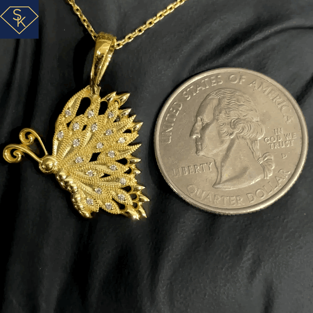 Diamond Butterfly Pendant - SK Custom Jewelry