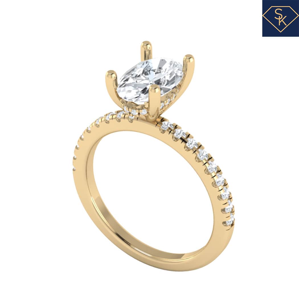 Hidden Halo Solitaire with U Pave on the Shank- CAD Services
