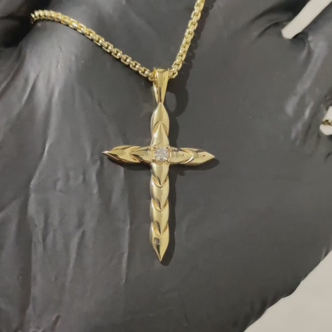 Diamond Cross Pendant with Dynamic Movement Pattern