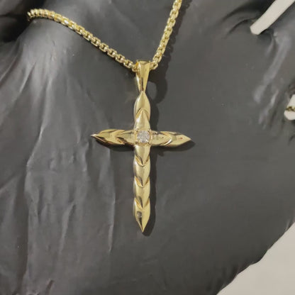 Diamond Cross Pendant with Dynamic Movement Pattern