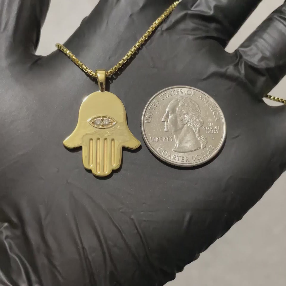 Hamsa Evil Eye Pendant