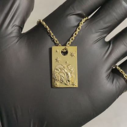 Aries Sign Dog Tag Pendant