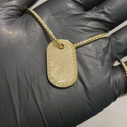 Edgy Sandblasted Dog Tag Pendant