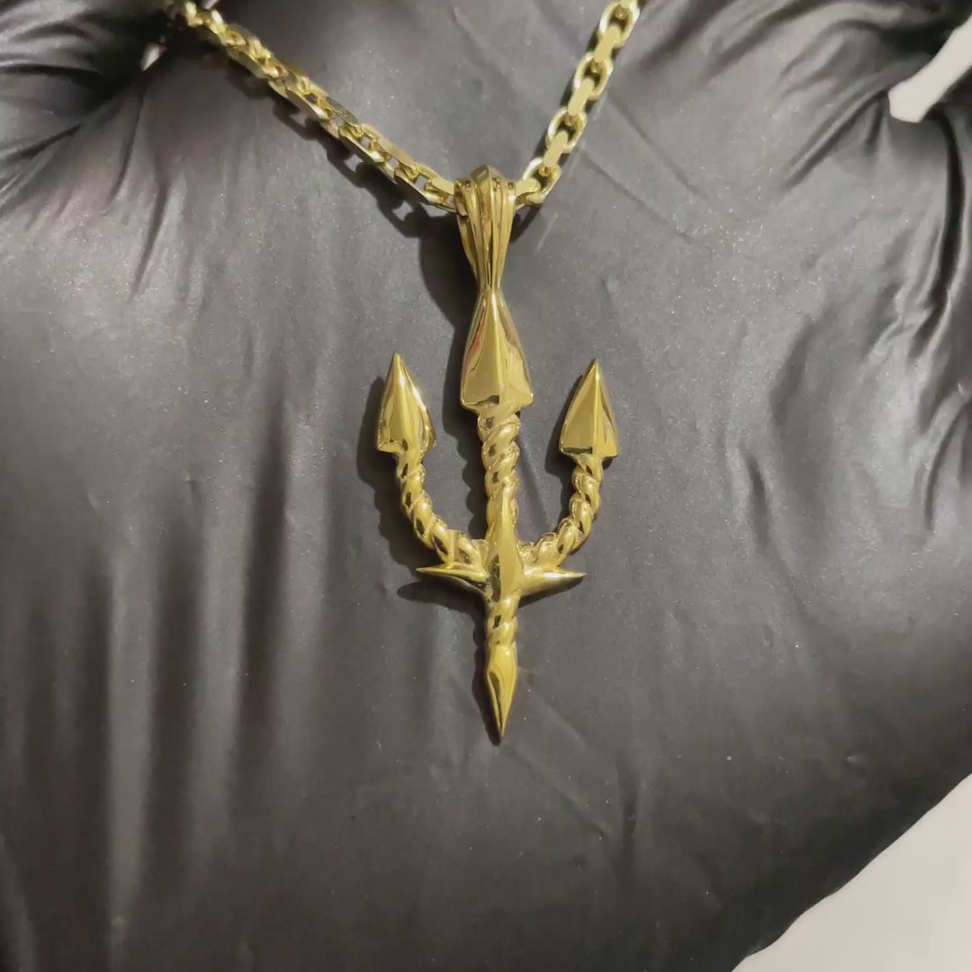 Trident with Rope Design Pendant