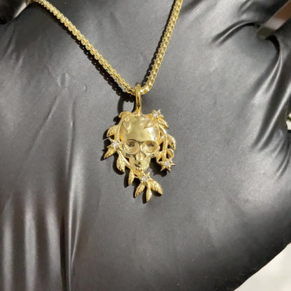 Leafy Skull Pendant