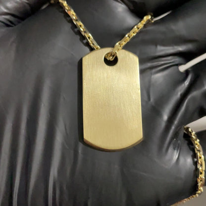 Satin Finished Dog Tag Pendant