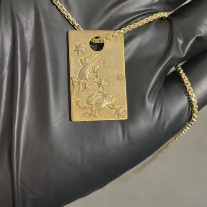 Cancer Zodiac Dog Tag Pendant
