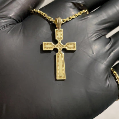 Cross Pendant with Bead Textures