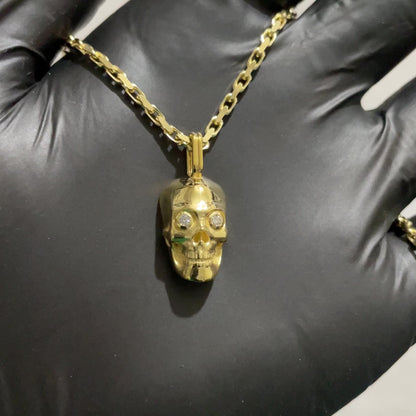 Skull Pendant with Diamond Eye Sockets