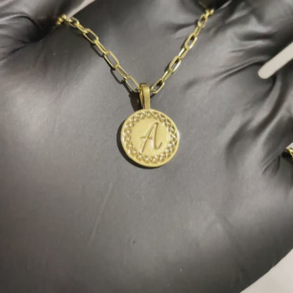 Initial Charm Pendant with Interwoven Eternal Design