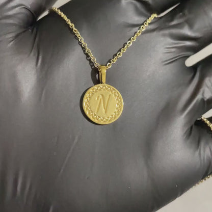 Initial Charm Pendant with Interwoven Eternal Design