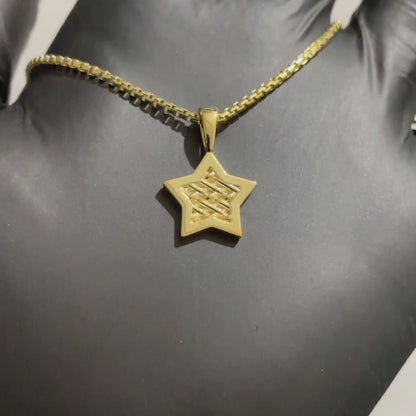 Star Charm Pendant with Interwoven Braided Detail