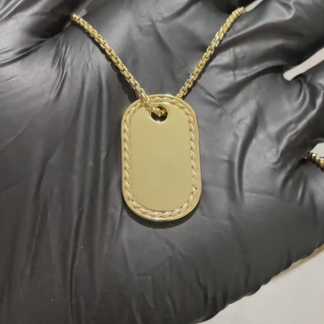 Eternal Braided Oval Dog Tag Pendant