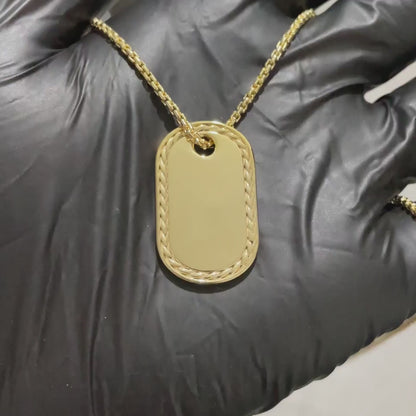 Eternal Braided Oval Dog Tag Pendant