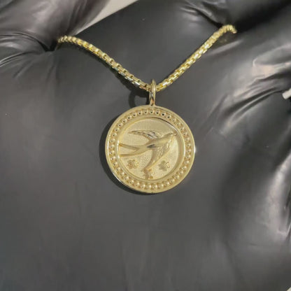 Bird Pendant with Eternity Bead Texture