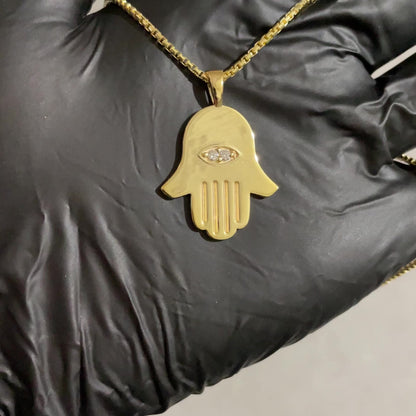 Hamsa Evil Eye Pendant