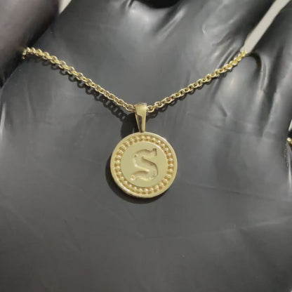 Mini Initial Pendant with Eternal Bead Textures