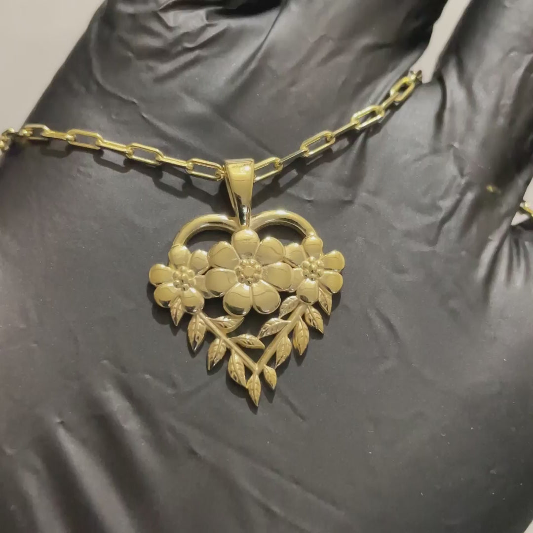 Nature-Inspired Heart Pendant